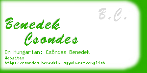 benedek csondes business card